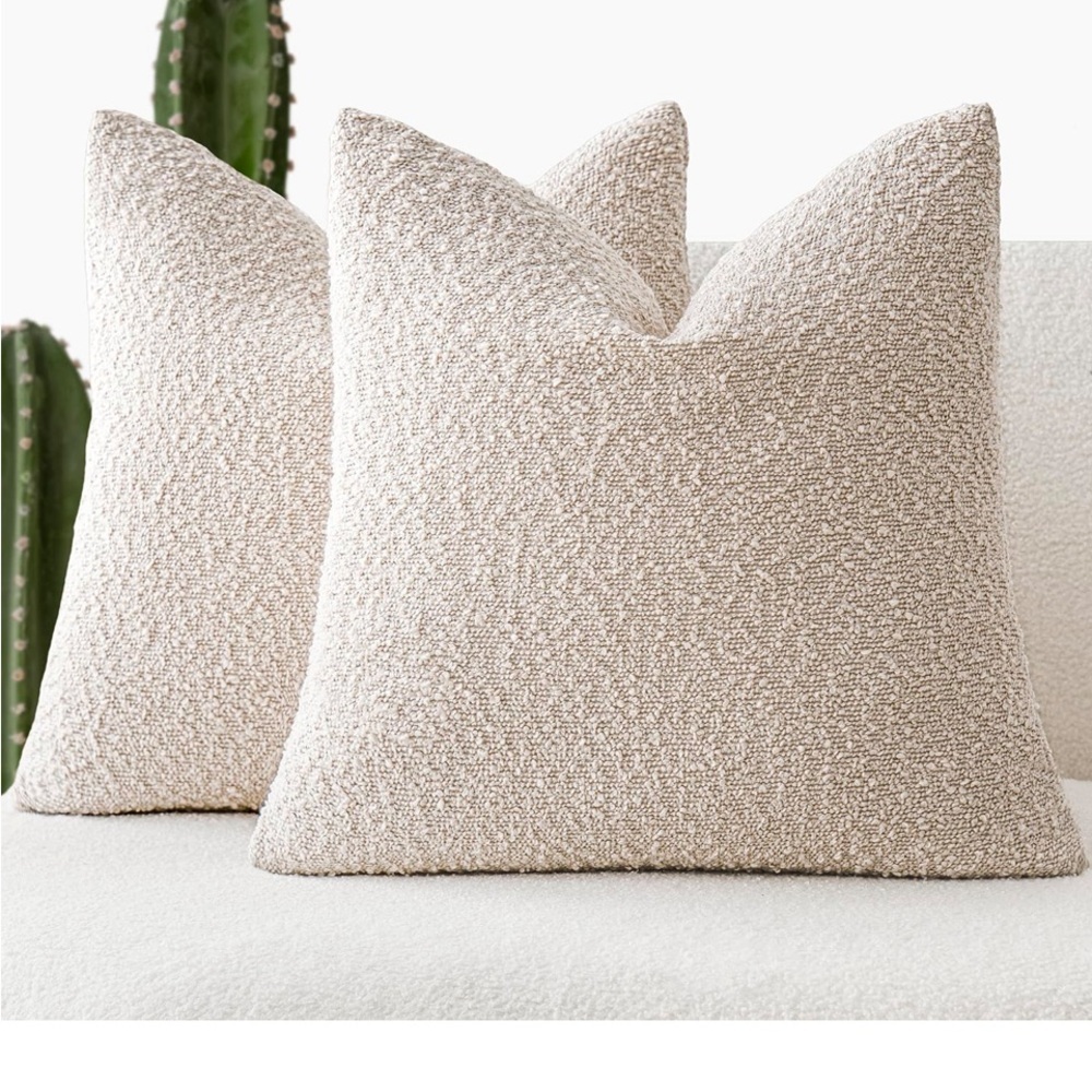 BOUCLE Tan Accent Pillows - Picture 7 of 10
